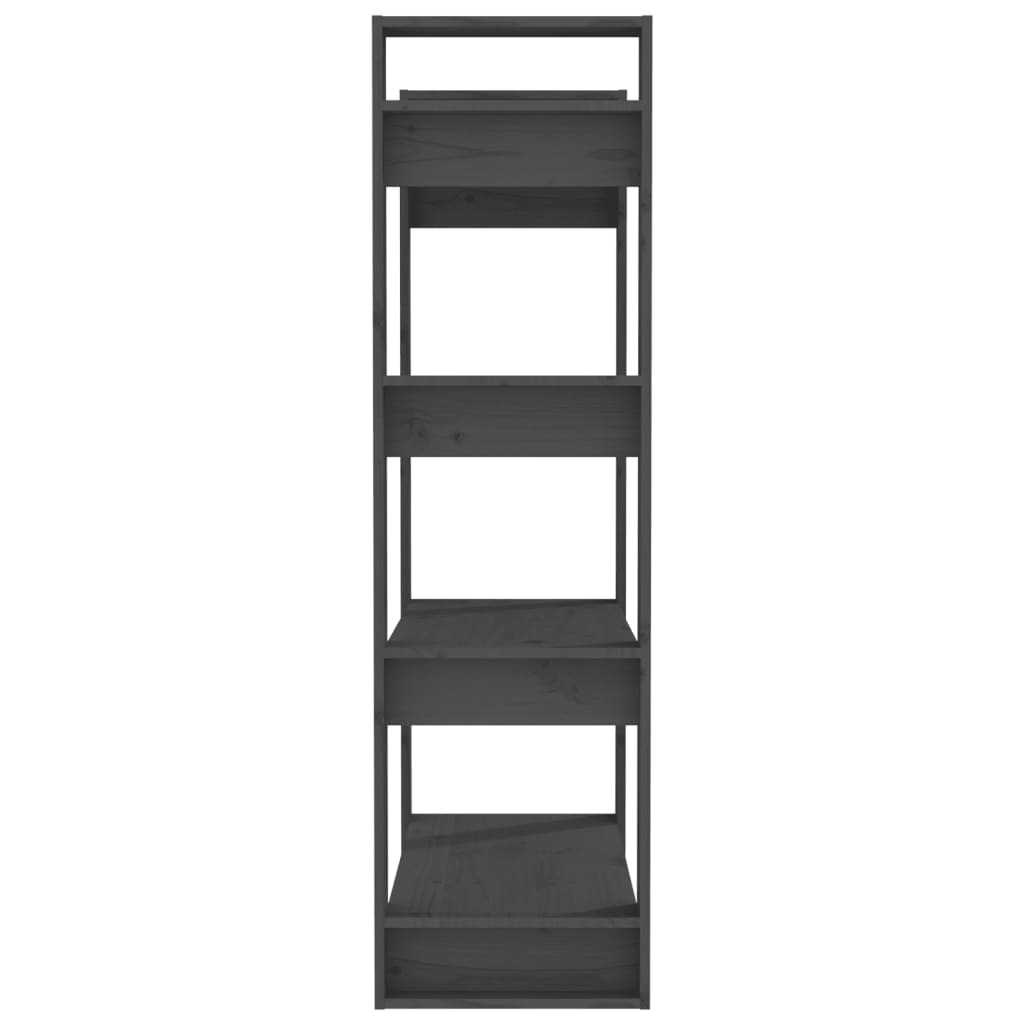 vidaXL Bibliotecă/Separator cameră, gri, 80x35x125 cm, lemn masiv pin vidaXL Bibliotecă/Separator cameră, gri, 80x35x125 cm, lemn masiv pin