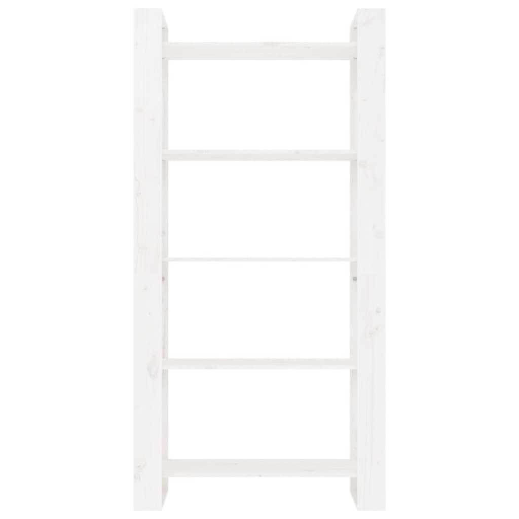 vidaXL Bibliotecă/Separator cameră, alb, 80x35x160 cm, lemn masiv pin