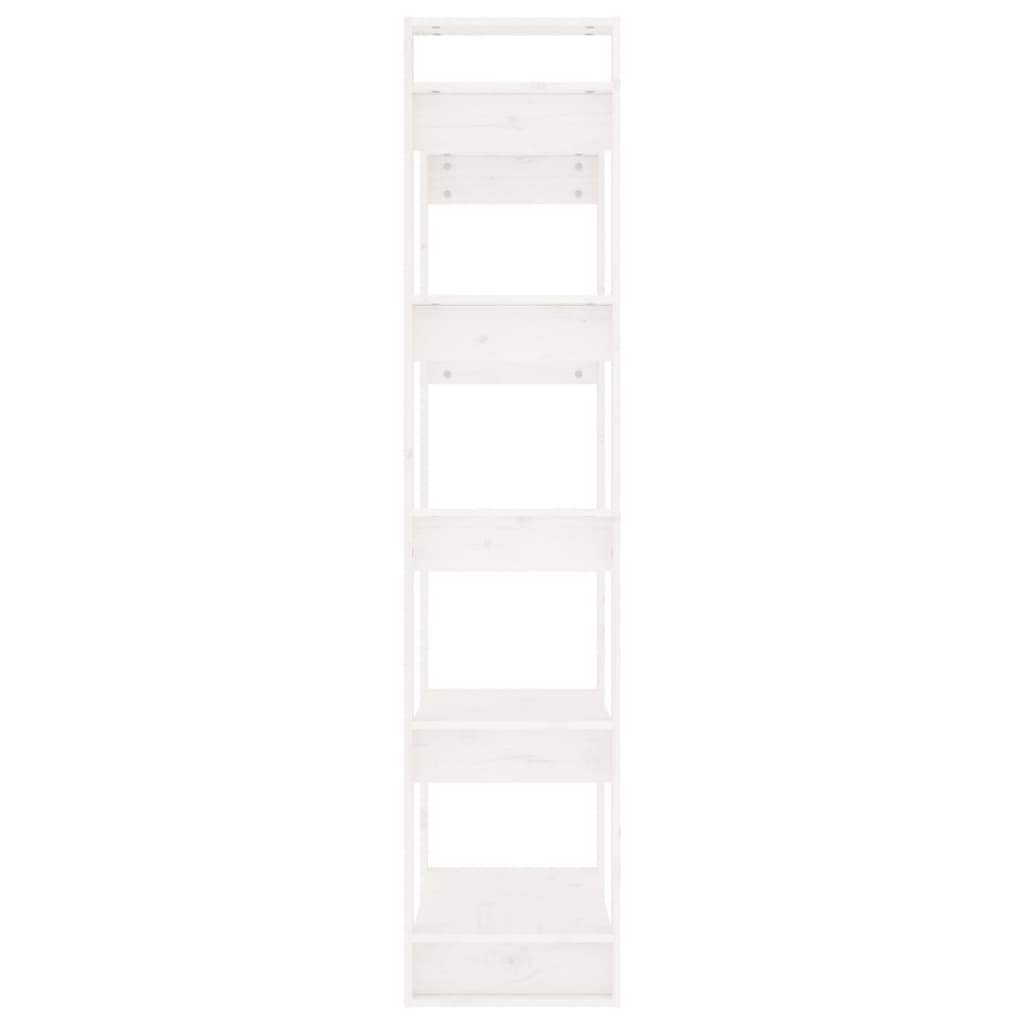 vidaXL Bibliotecă/Separator cameră, alb, 80x35x160 cm, lemn masiv pin