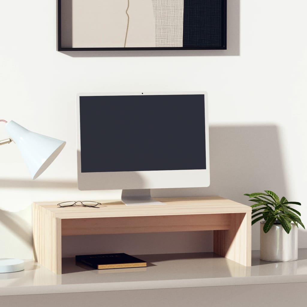 vidaXL Stand pentru monitor, 50x27x15 cm, lemn masiv de pin vidaXL Stand pentru monitor, 50x27x15 cm, lemn masiv de pin