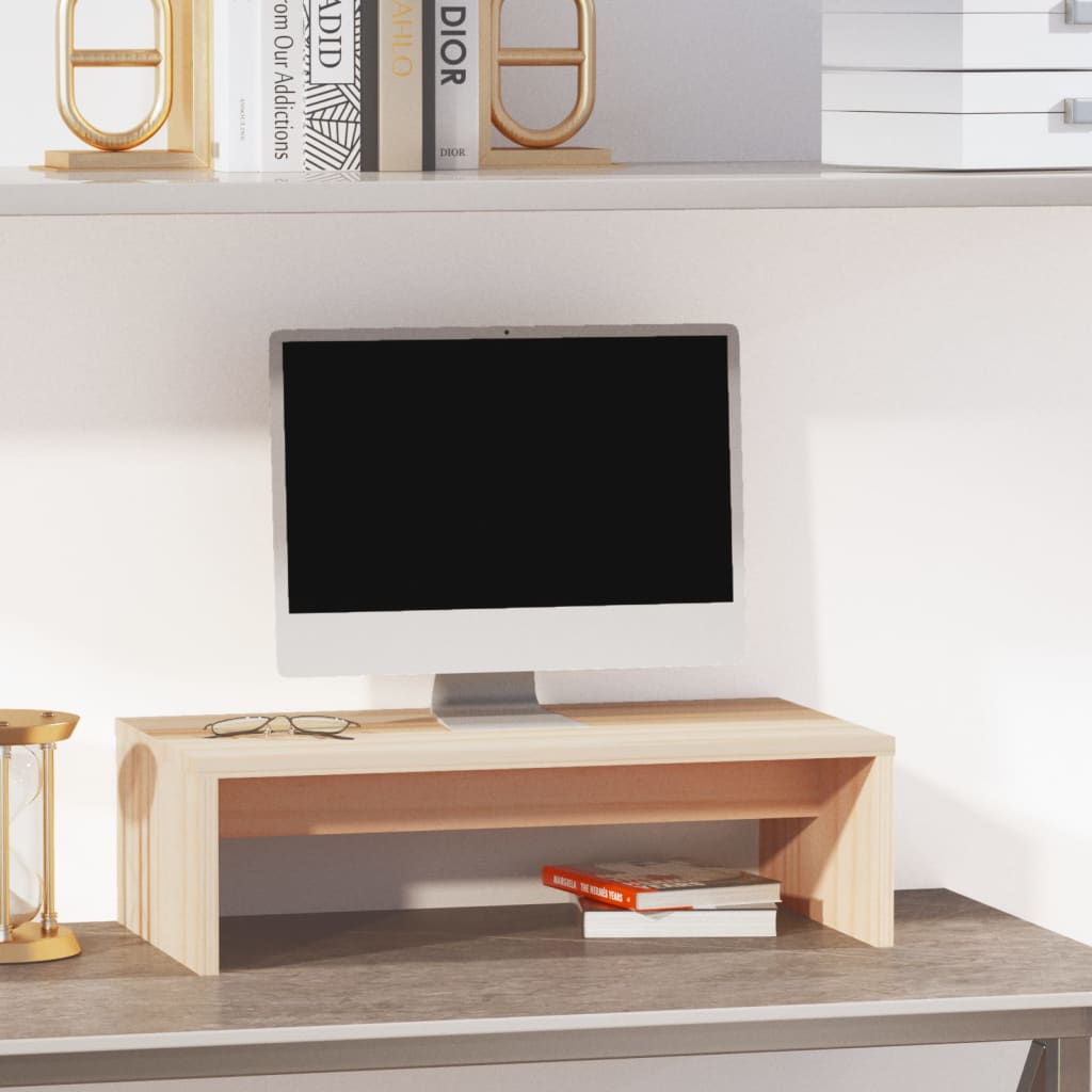 vidaXL Stand pentru monitor, 50x27x15 cm, lemn masiv de pin vidaXL Stand pentru monitor, 50x27x15 cm, lemn masiv de pin