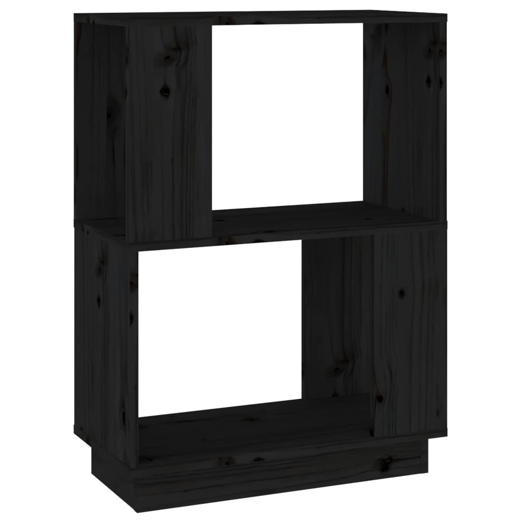 vidaXL Bibliotecă/Separator cameră negru 51x25x70 cm lemn masiv de pin