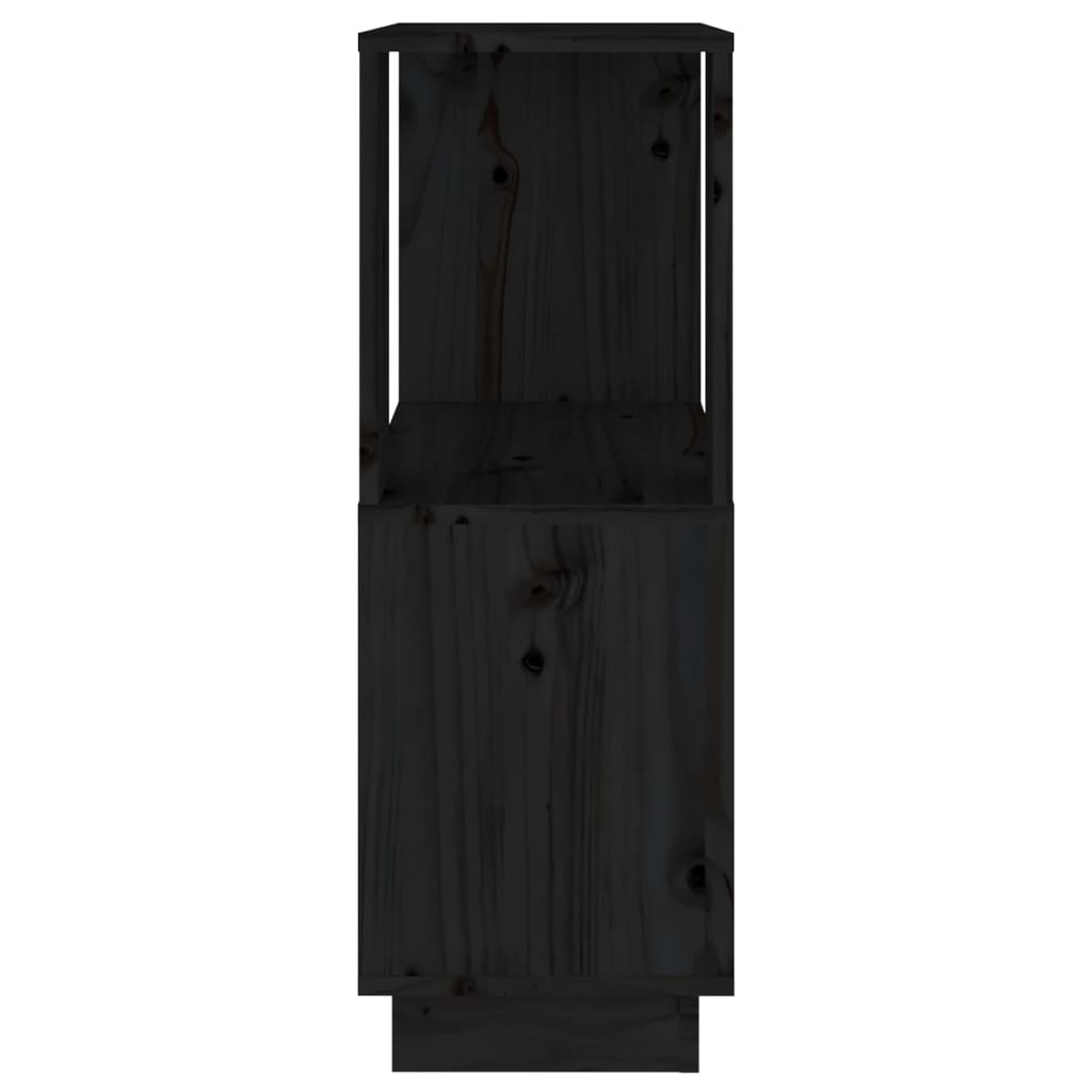 vidaXL Bibliotecă/Separator cameră negru 51x25x70 cm lemn masiv de pin