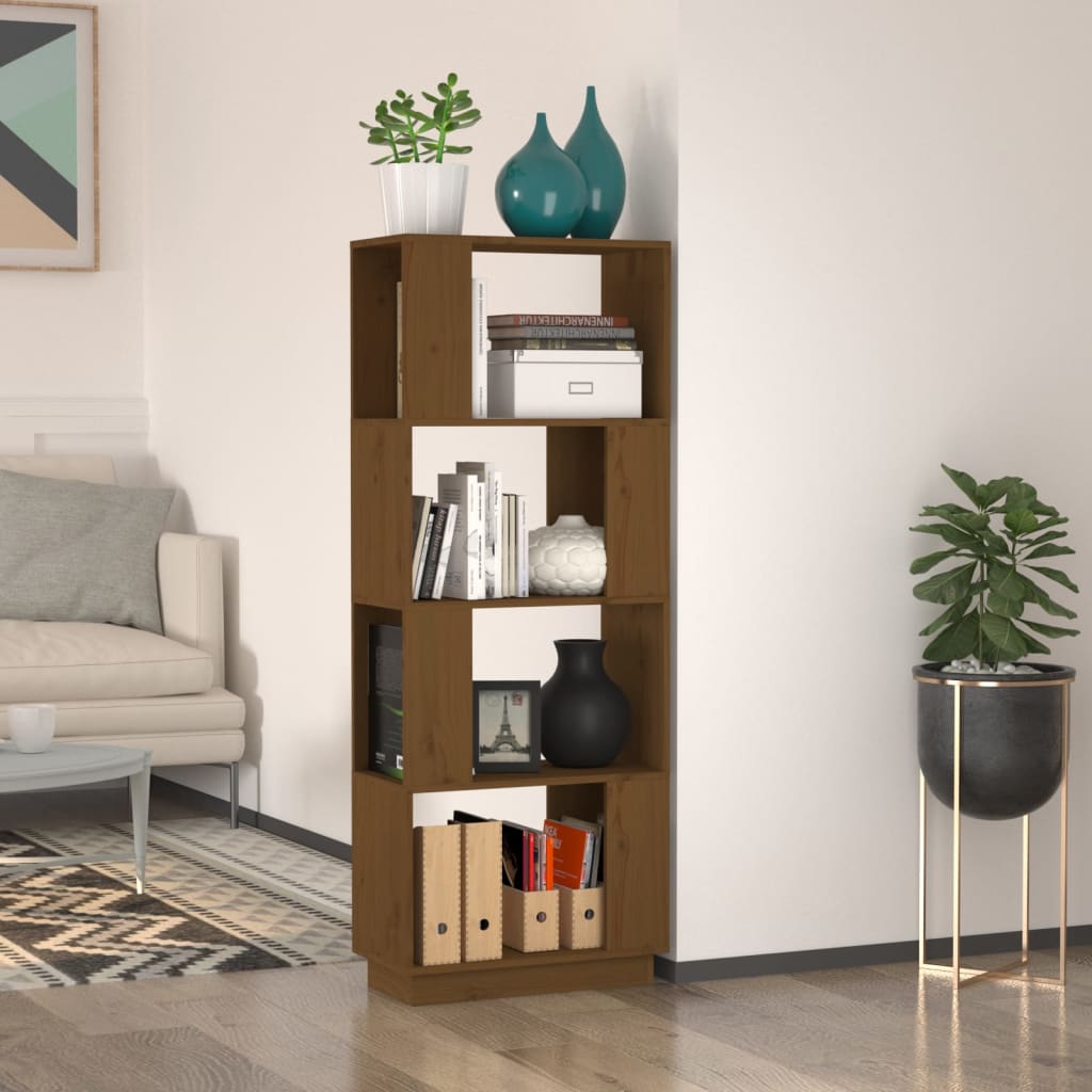 vidaXL Bibliotecă/Separator cameră maro miere 51x25x132 cm lemn pin vidaXL Bibliotecă/Separator cameră maro miere 51x25x132 cm lemn pin