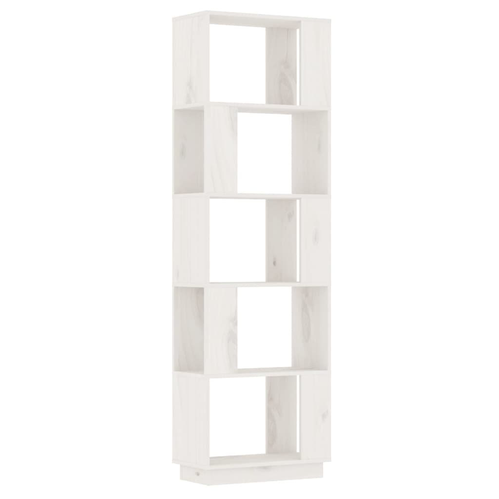 vidaXL Bibliotecă/Separator cameră, alb, 51x25x163,5 cm lemn masiv pin