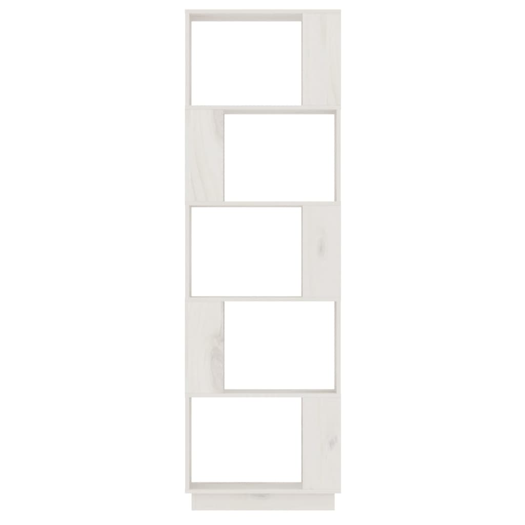 vidaXL Bibliotecă/Separator cameră, alb, 51x25x163,5 cm lemn masiv pin