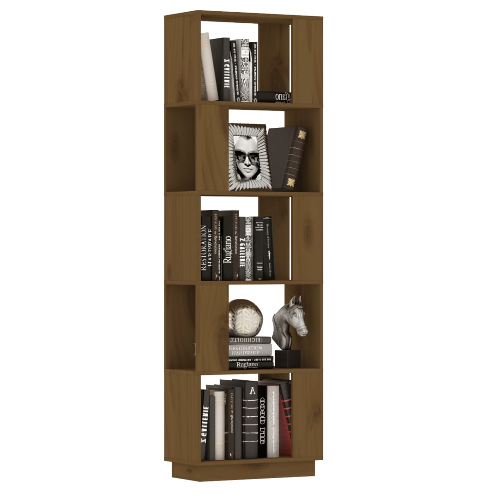 vidaXL Bibliotecă/Separator cameră maro miere, 51x25x163,5 cm lemn pin