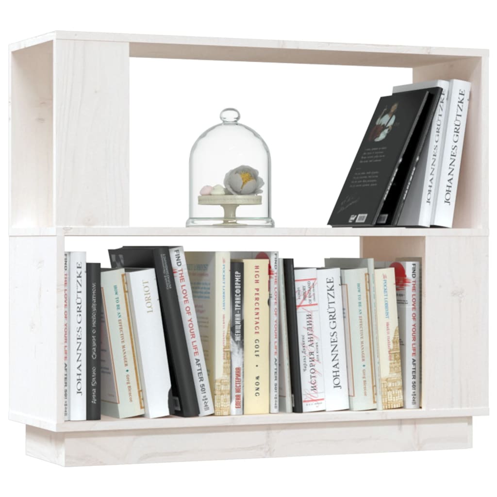 vidaXL Bibliotecă/Separator cameră, alb, 80x25x70 cm lemn masiv pin vidaXL Bibliotecă/Separator cameră, alb, 80x25x70 cm lemn masiv pin