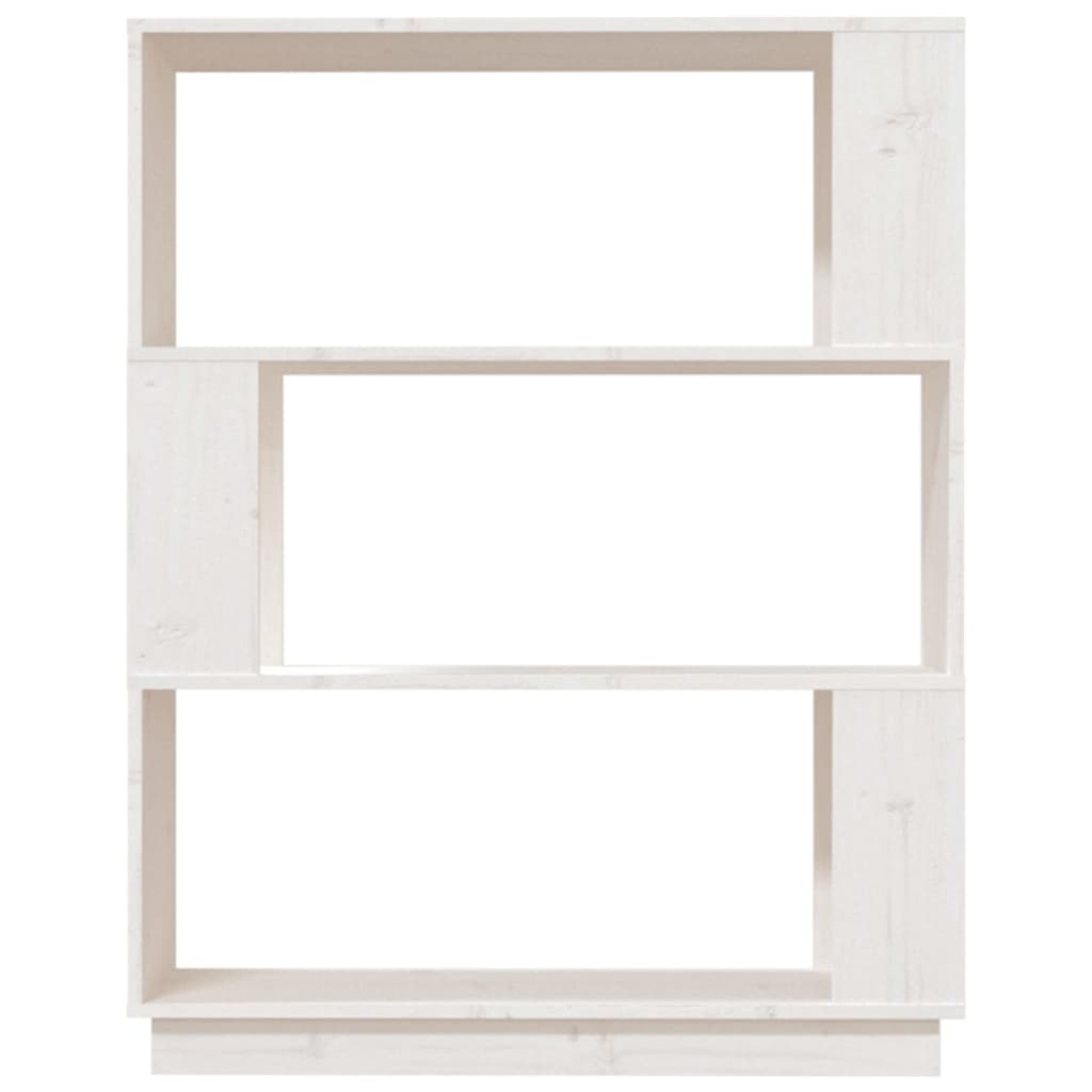 vidaXL Bibliotecă/Separator cameră, alb, 80x25x101 cm, lemn masiv pin