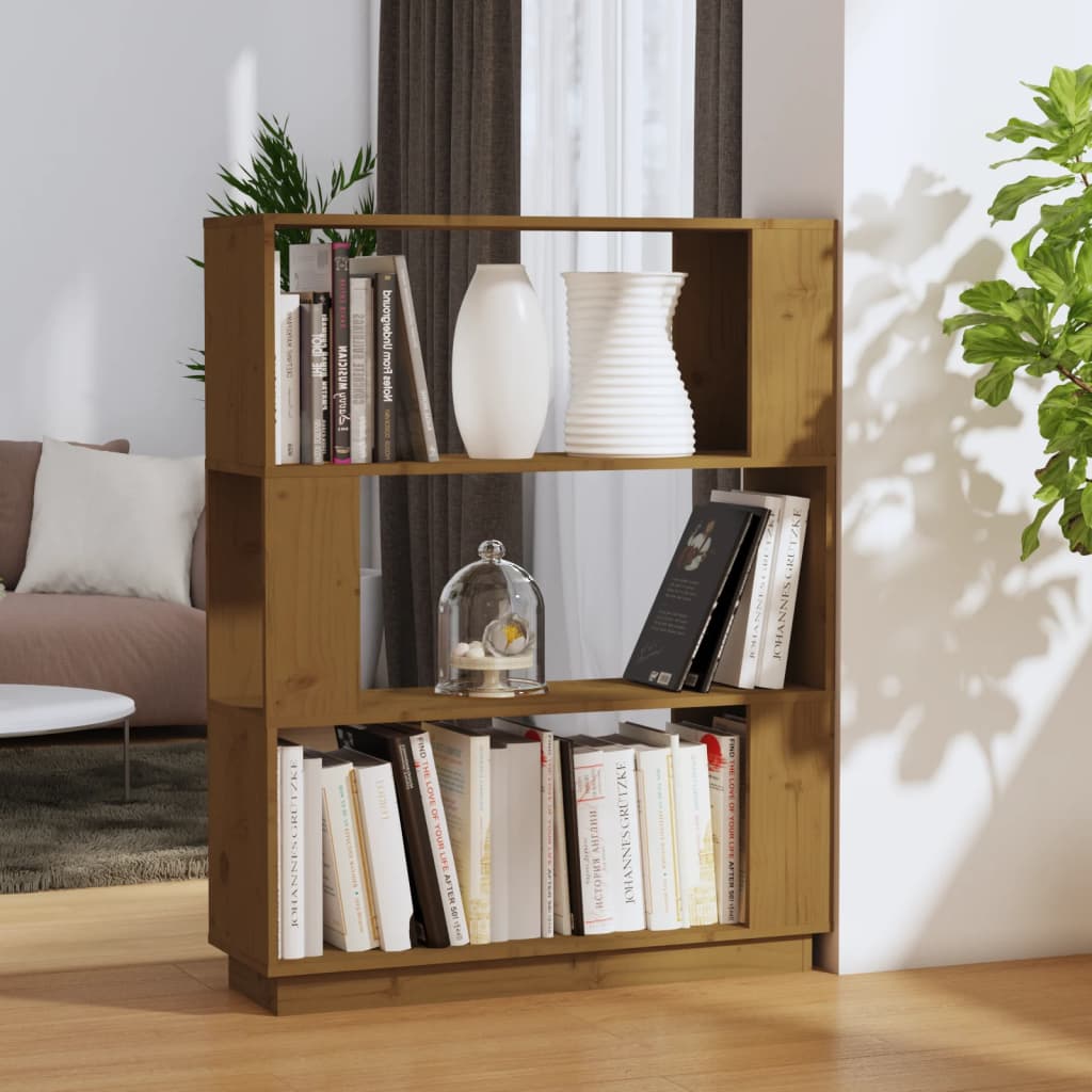 vidaXL Bibliotecă/Separator cameră, maro miere, 80x25x101 cm, lemn vidaXL Bibliotecă/Separator cameră, maro miere, 80x25x101 cm, lemn