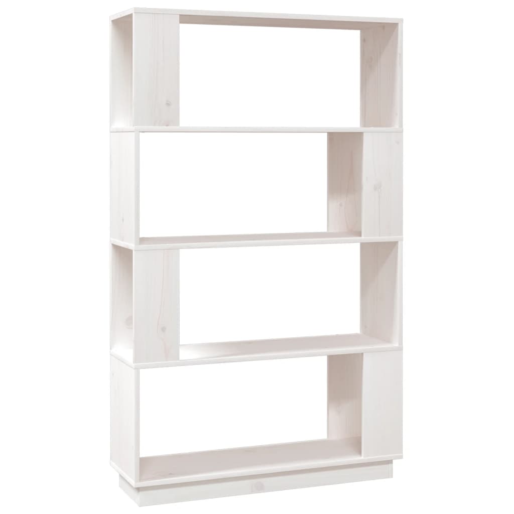 vidaXL Bibliotecă/Separator cameră, alb, 80x25x132 cm lemn masiv pin