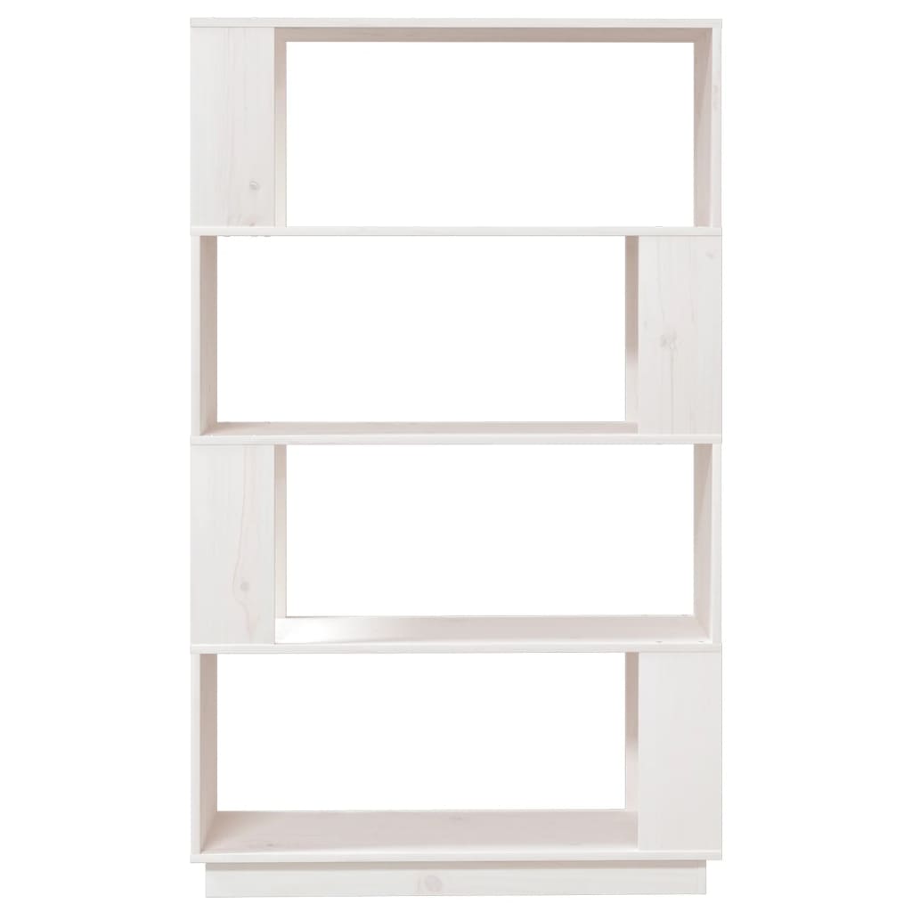 vidaXL Bibliotecă/Separator cameră, alb, 80x25x132 cm lemn masiv pin