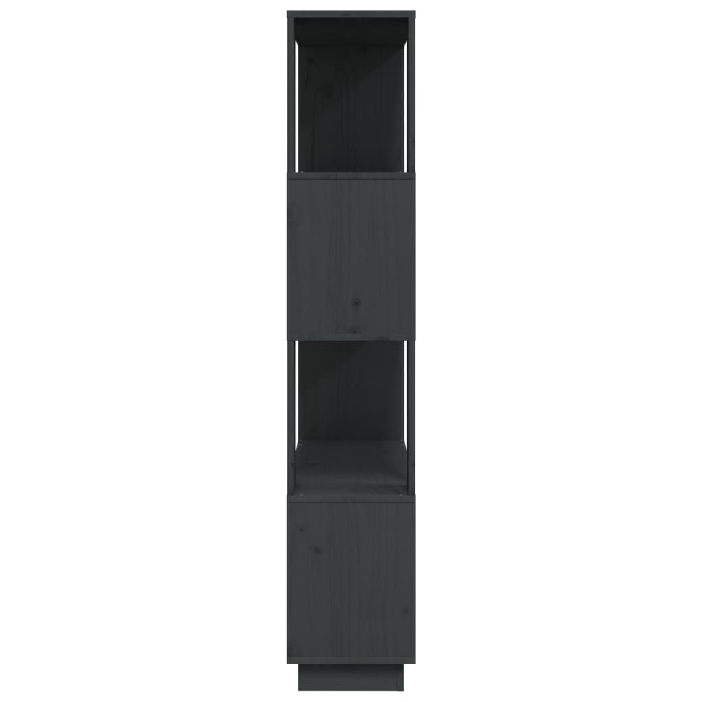 vidaXL Bibliotecă/Separator cameră, gri, 80x25x132 cm, lemn masiv pin vidaXL Bibliotecă/Separator cameră, gri, 80x25x132 cm, lemn masiv pin
