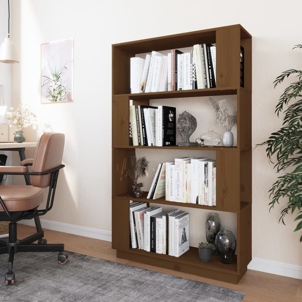 vidaXL Bibliotecă/Separator cameră maro miere, 80x25x132 cm lemn pin