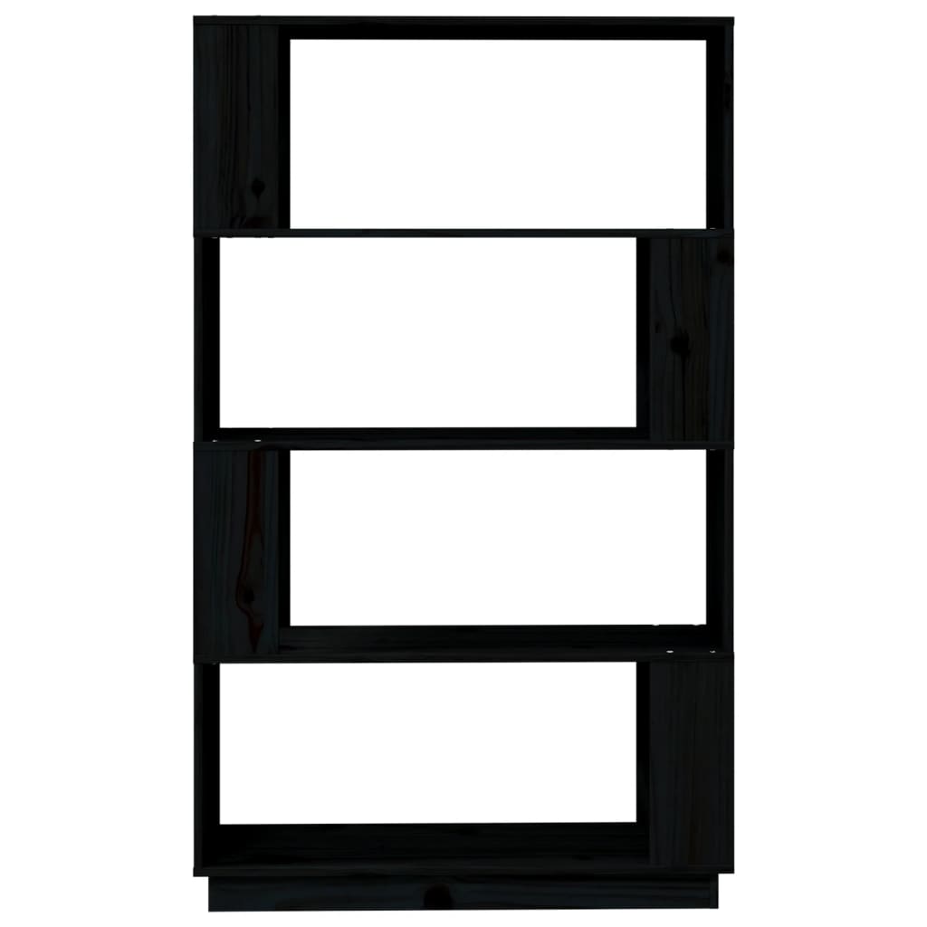 vidaXL Bibliotecă/Separator cameră, negru, 80x25x132 cm lemn masiv pin vidaXL Bibliotecă/Separator cameră, negru, 80x25x132 cm lemn masiv pin