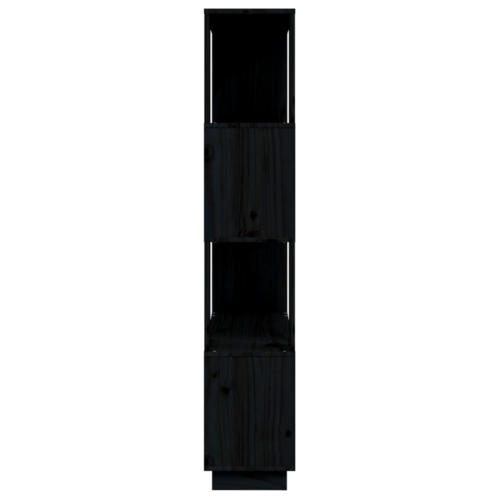 vidaXL Bibliotecă/Separator cameră, negru, 80x25x132 cm lemn masiv pin vidaXL Bibliotecă/Separator cameră, negru, 80x25x132 cm lemn masiv pin