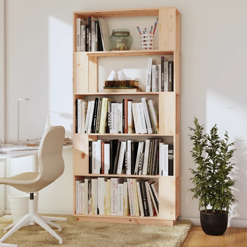 vidaXL Bibliotecă/Separator cameră, 80x25x132 cm lemn masiv pin vidaXL Bibliotecă/Separator cameră, 80x25x132 cm lemn masiv pin