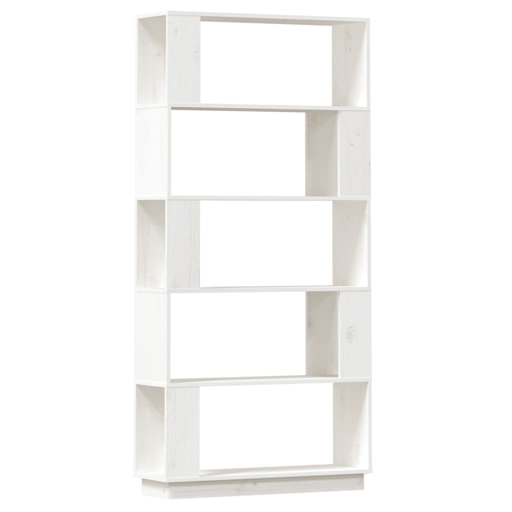 vidaXL Bibliotecă/Separator cameră, alb, 80x25x132 cm lemn masiv pin