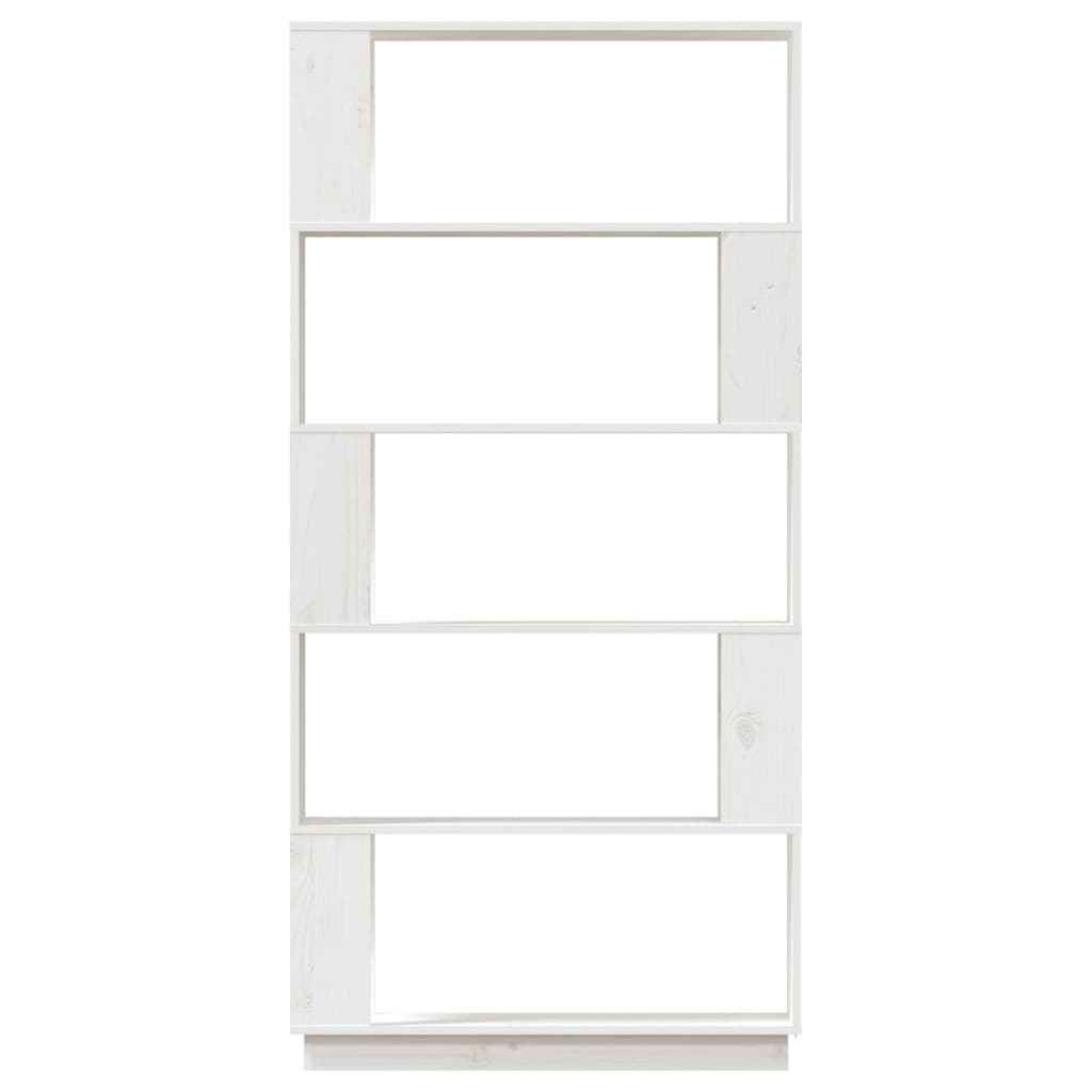 vidaXL Bibliotecă/Separator cameră, alb, 80x25x132 cm lemn masiv pin
