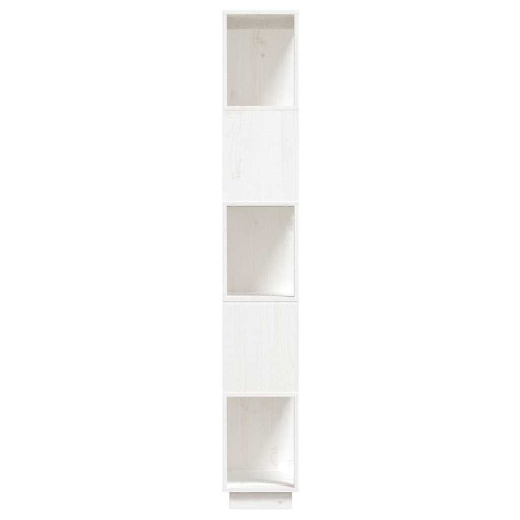 vidaXL Bibliotecă/Separator cameră, alb, 80x25x132 cm lemn masiv pin