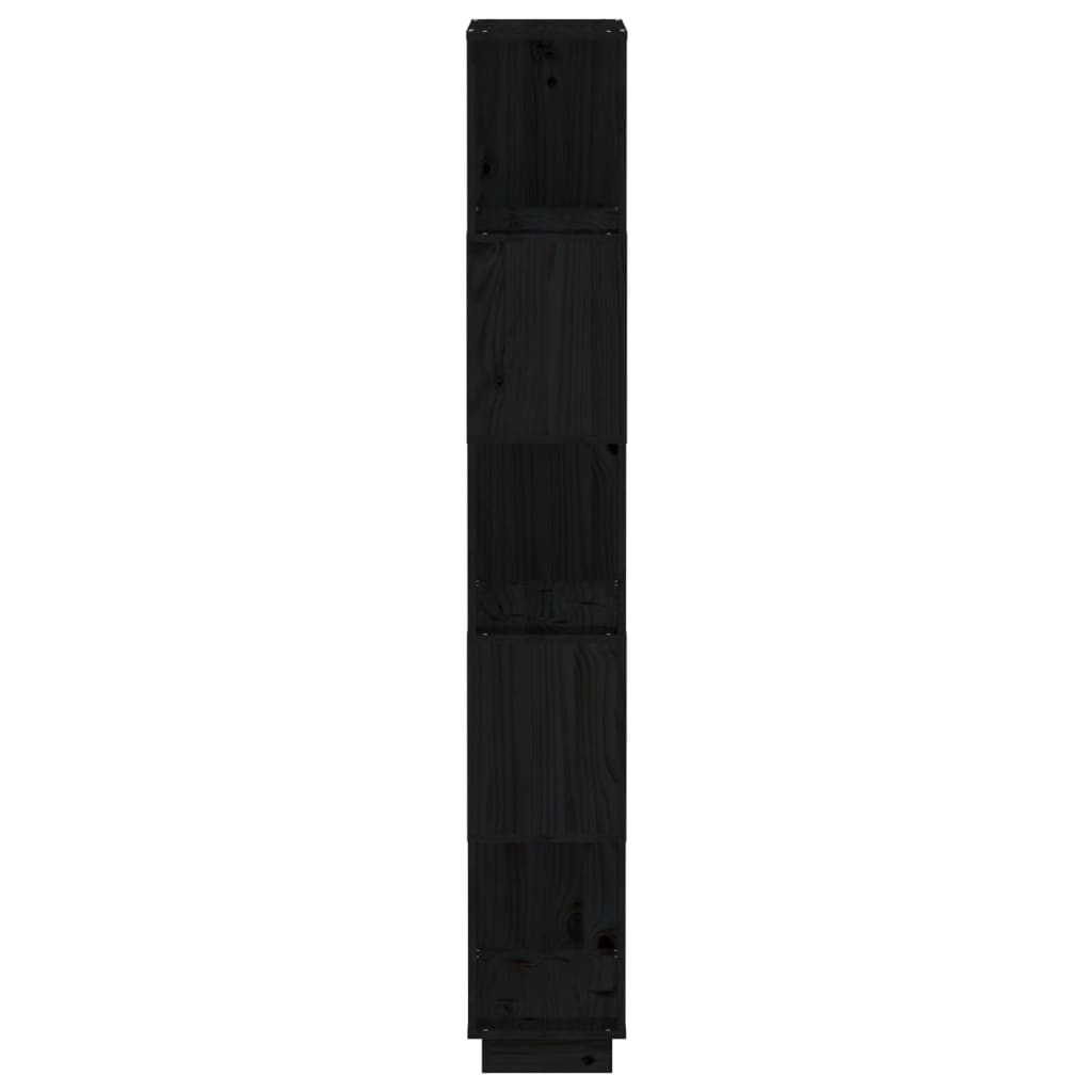 vidaXL Bibliotecă/Separator cameră negru 80x25x163,5 cm lemn masiv pin