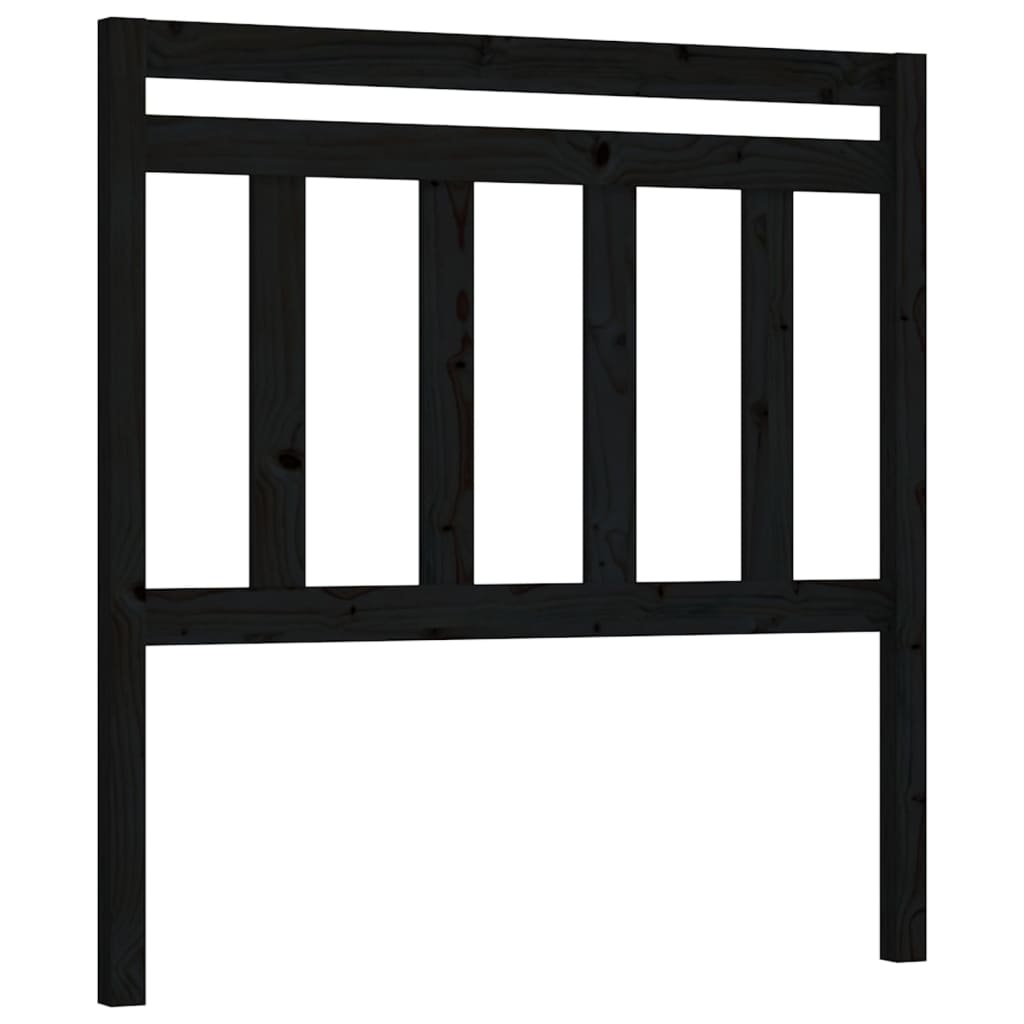 vidaXL Tăblie de pat, negru, 81x4x100 cm, lemn masiv de pin