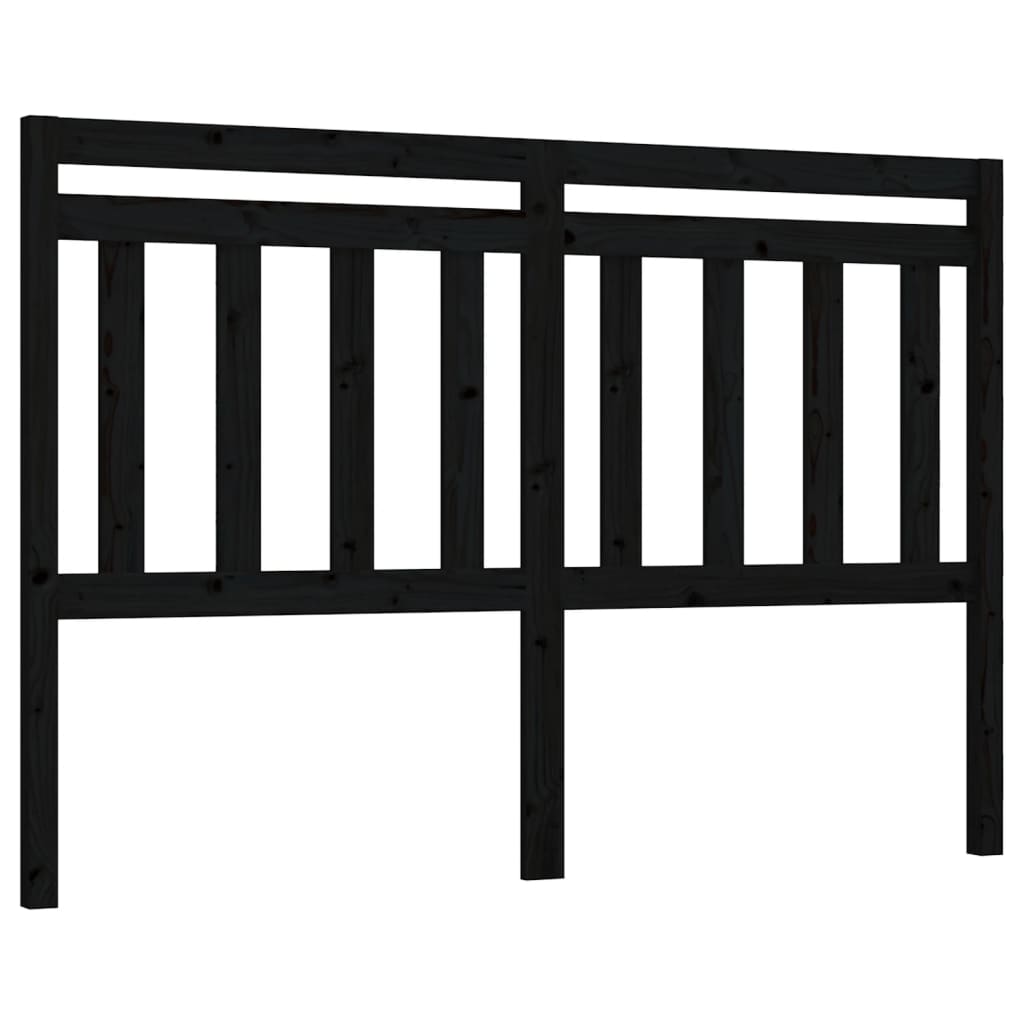 vidaXL Tăblie de pat, negru, 146x4x100 cm, lemn masiv de pin vidaXL Tăblie de pat, negru, 146x4x100 cm, lemn masiv de pin