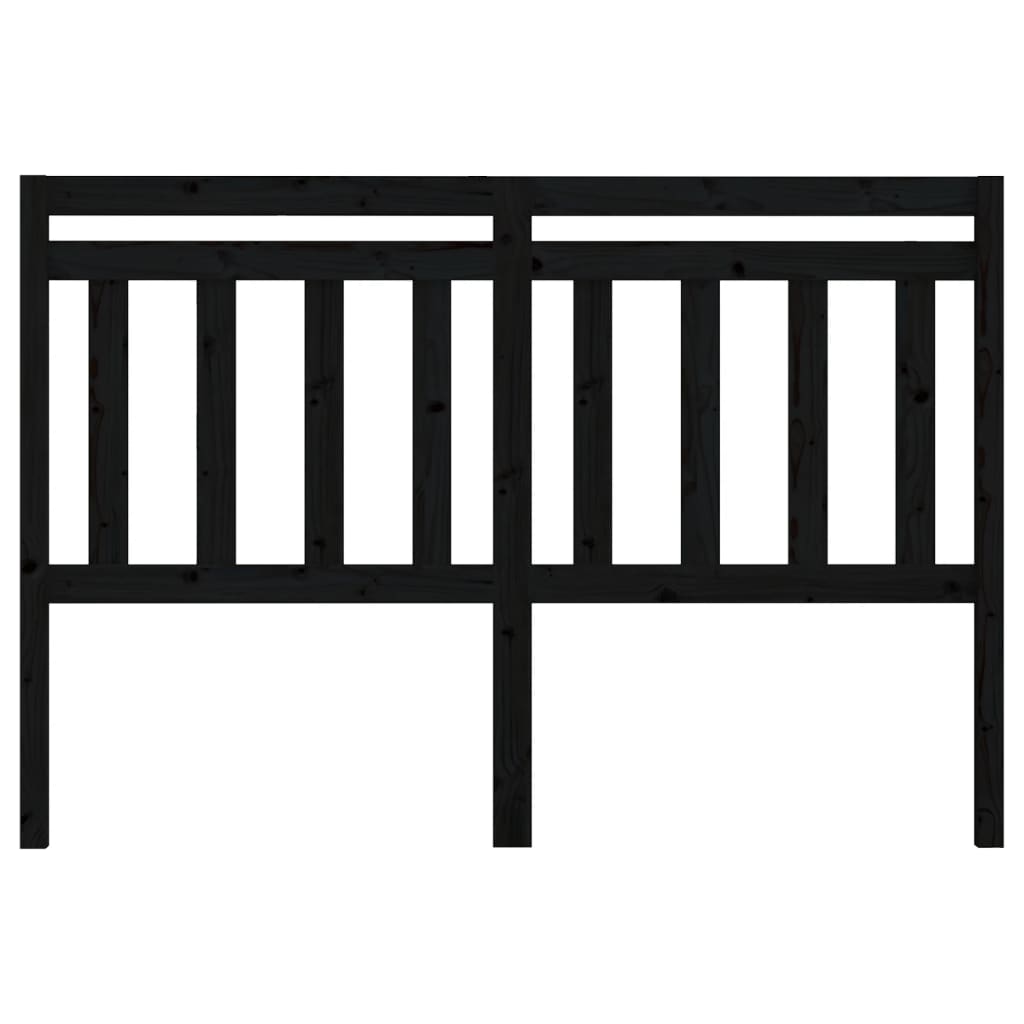 vidaXL Tăblie de pat, negru, 146x4x100 cm, lemn masiv de pin vidaXL Tăblie de pat, negru, 146x4x100 cm, lemn masiv de pin