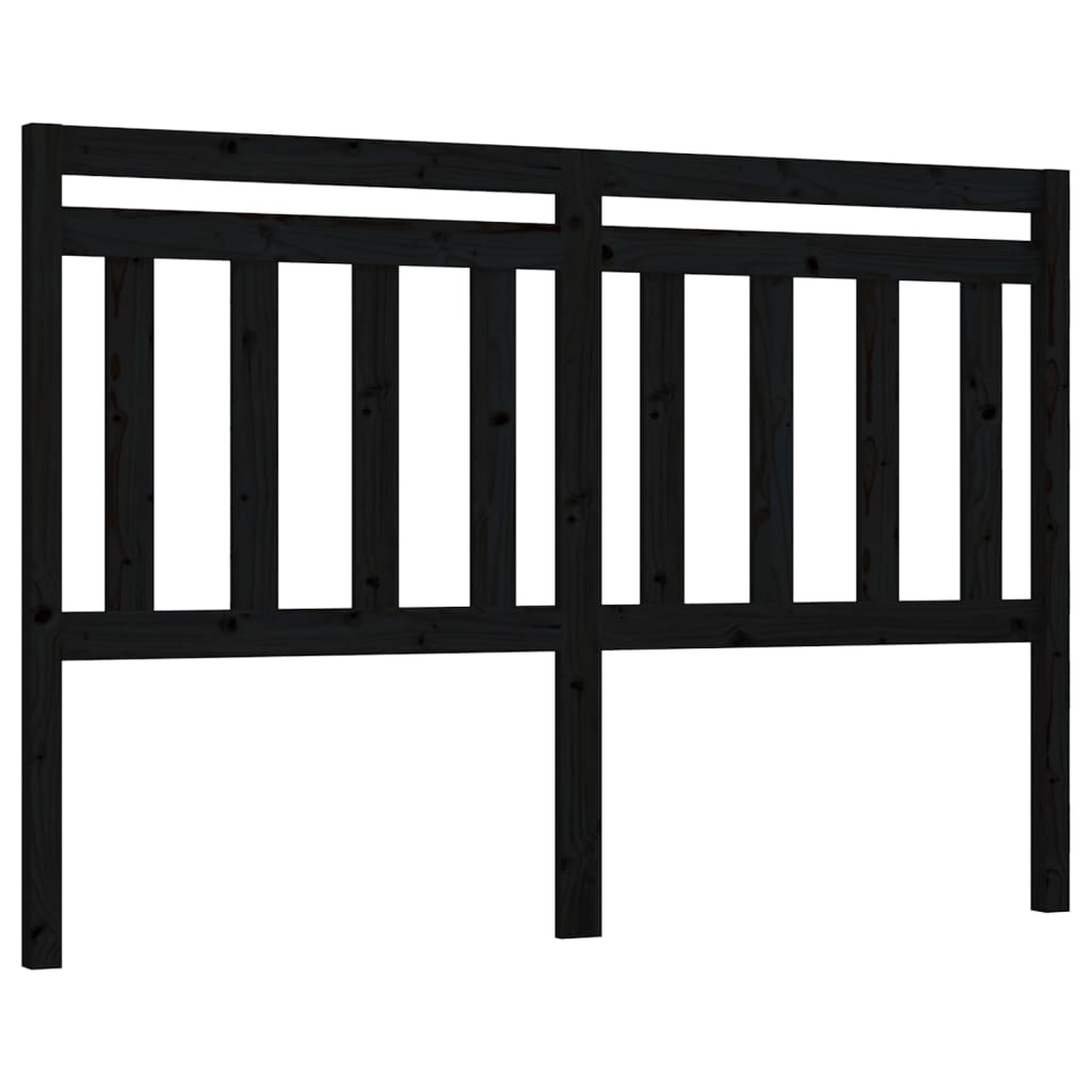 vidaXL Tăblie de pat, negru, 156x4x100 cm, lemn masiv de pin