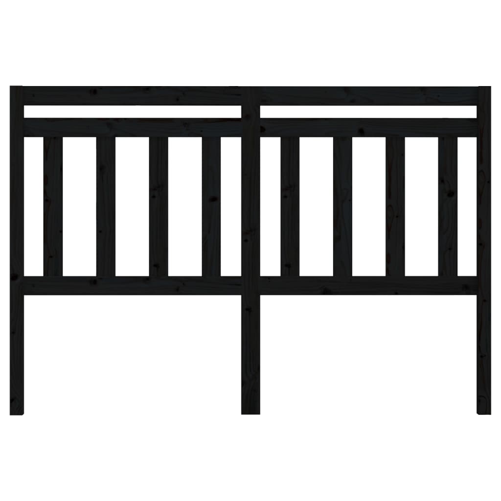 vidaXL Tăblie de pat, negru, 156x4x100 cm, lemn masiv de pin