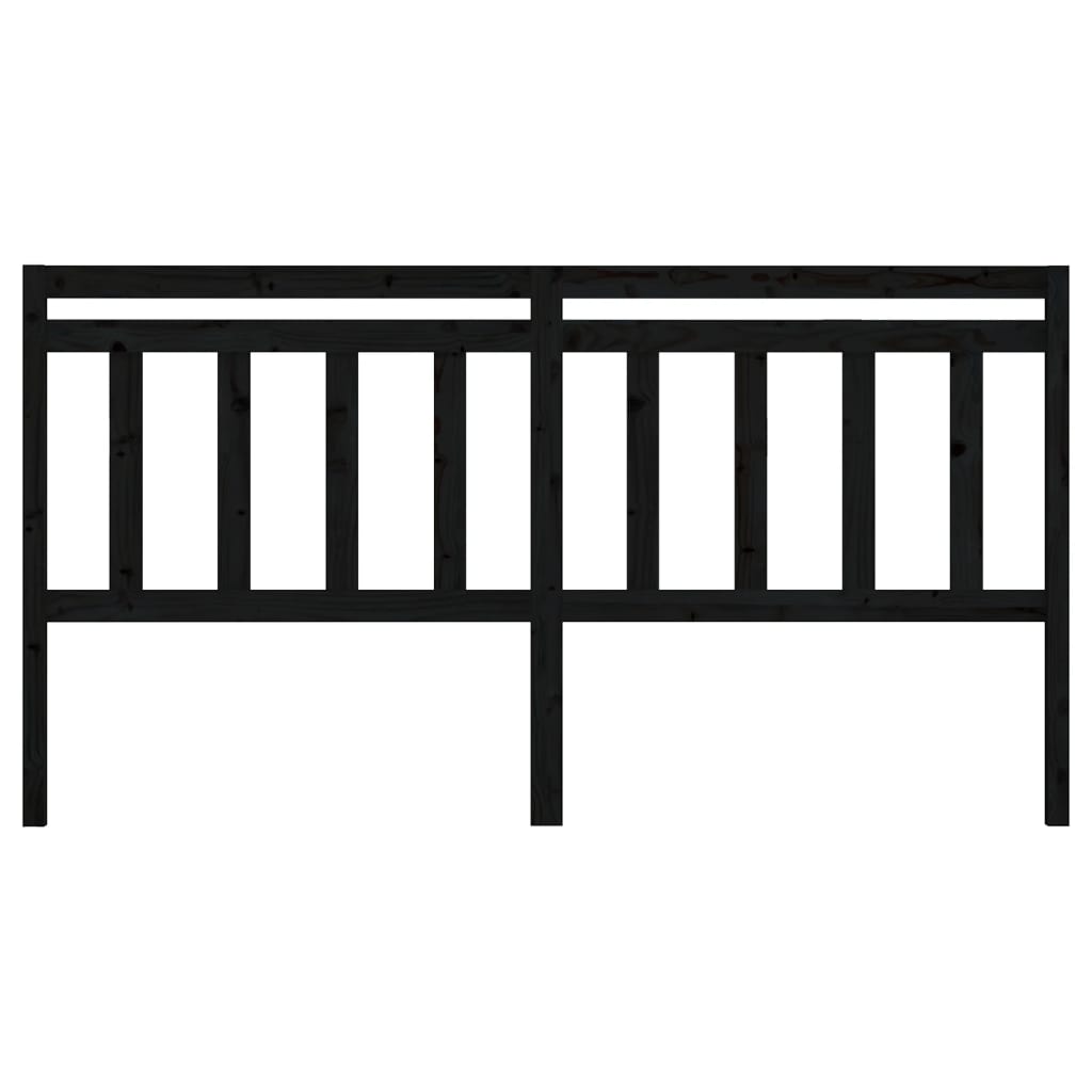 vidaXL Tăblie de pat, negru, 186x4x100 cm, lemn masiv de pin