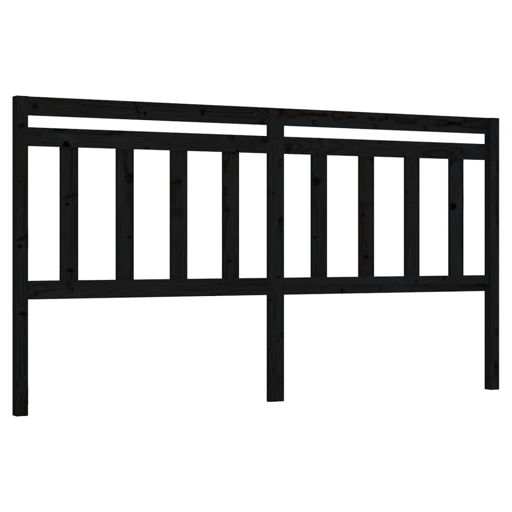 vidaXL Tăblie de pat, negru, 206x4x100 cm, lemn masiv de pin
