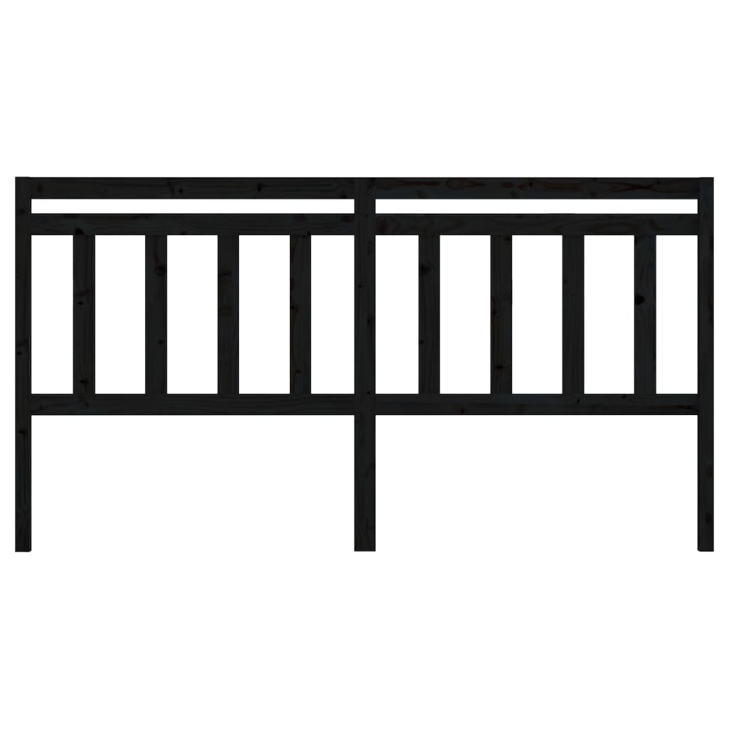 vidaXL Tăblie de pat, negru, 206x4x100 cm, lemn masiv de pin