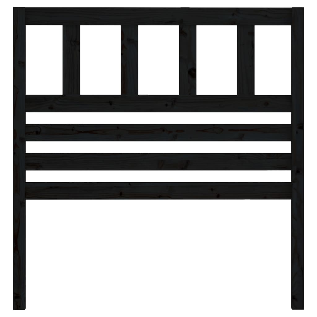 vidaXL Tăblie de pat, negru, 81x4x100 cm, lemn masiv de pin