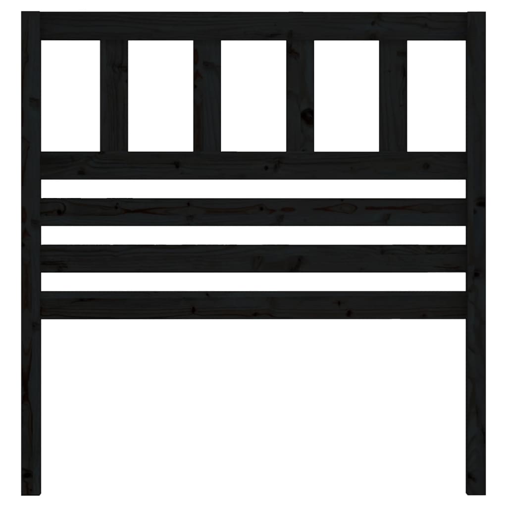 vidaXL Tăblie de pat, negru, 96x4x100 cm, lemn masiv de pin