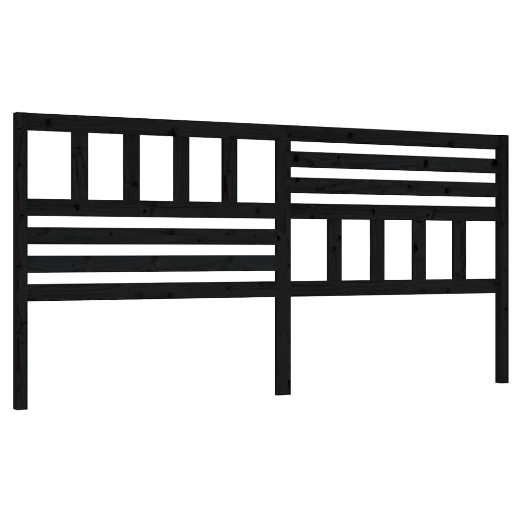 vidaXL Tăblie de pat, negru, 186x4x100 cm, lemn masiv de pin
