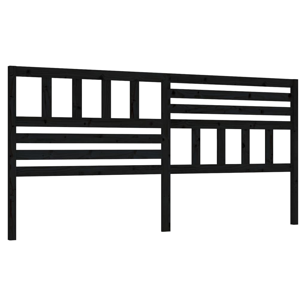 vidaXL Tăblie de pat, negru, 206x4x100 cm, lemn masiv de pin