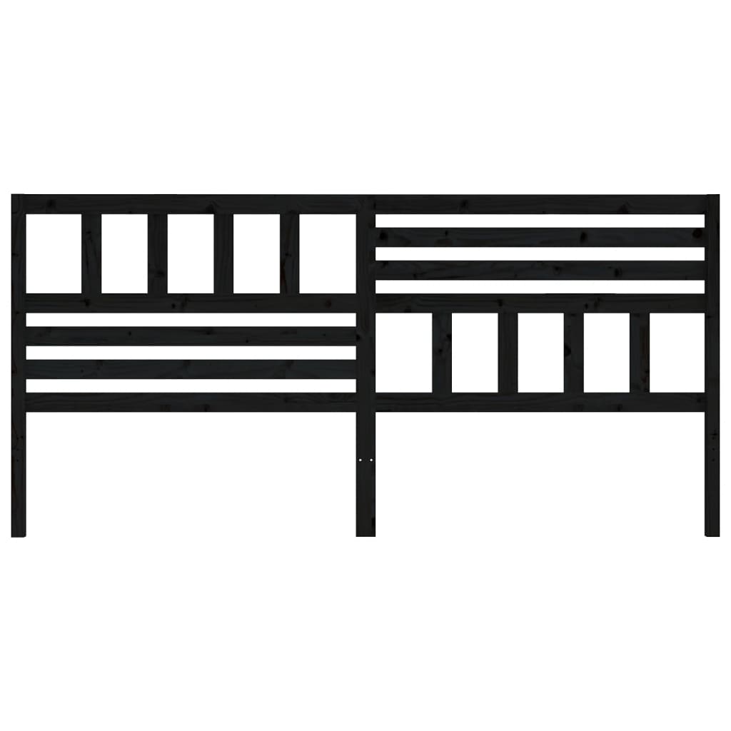 vidaXL Tăblie de pat, negru, 206x4x100 cm, lemn masiv de pin