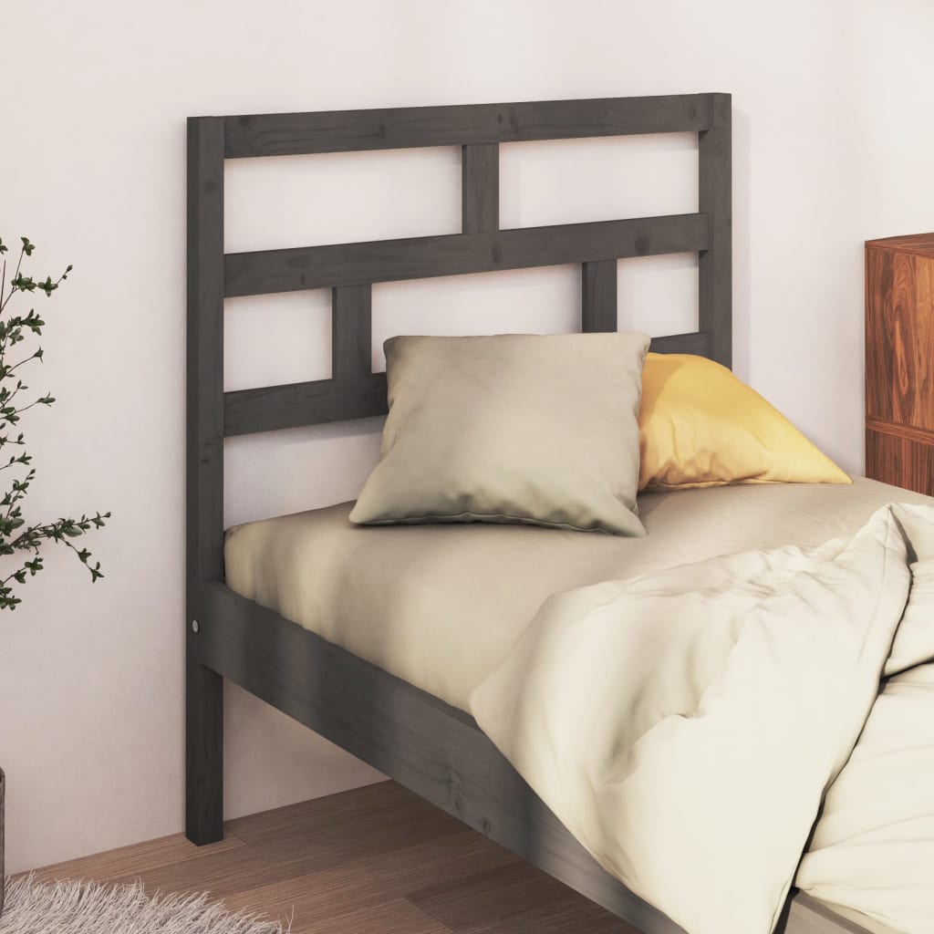 vidaXL Tăblie de pat, gri, 96x4x100 cm, lemn masiv de pin