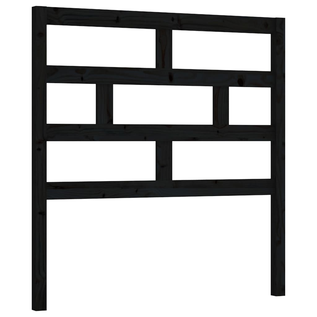 vidaXL Tăblie de pat, negru, 96x4x100 cm, lemn masiv de pin