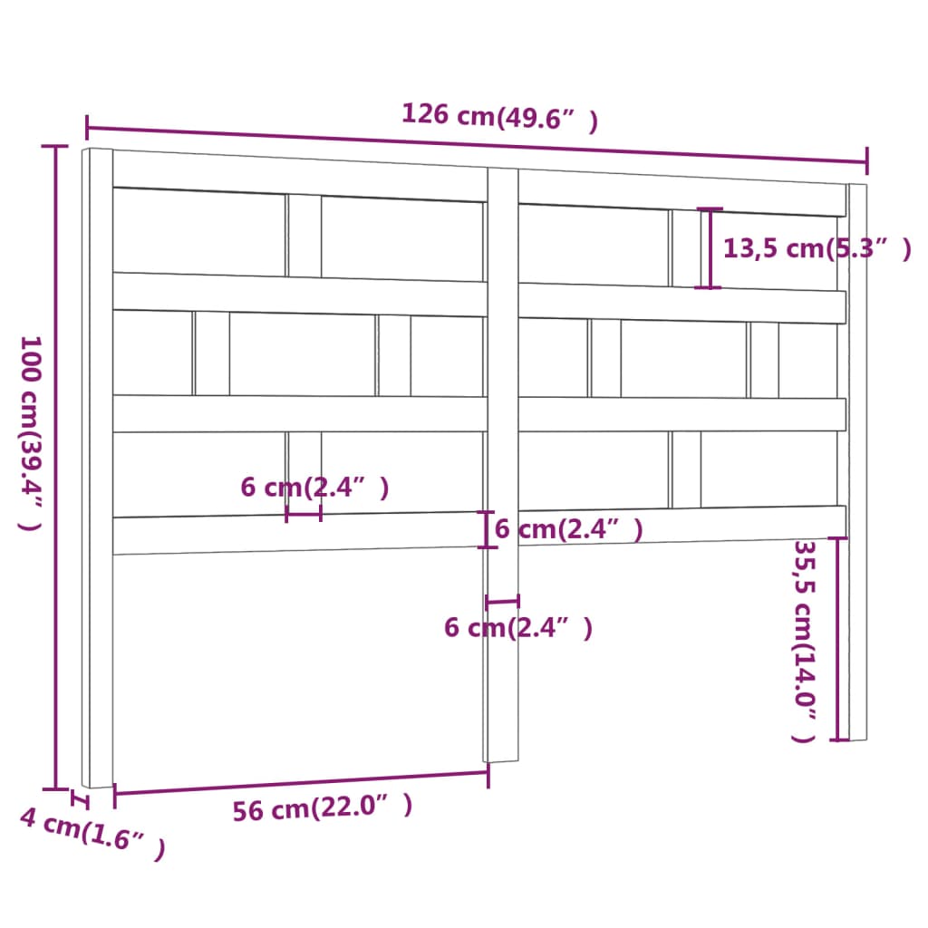 vidaXL Tăblie de pat, maro miere, 126x4x100 cm, lemn masiv de pin vidaXL Tăblie de pat, maro miere, 126x4x100 cm, lemn masiv de pin