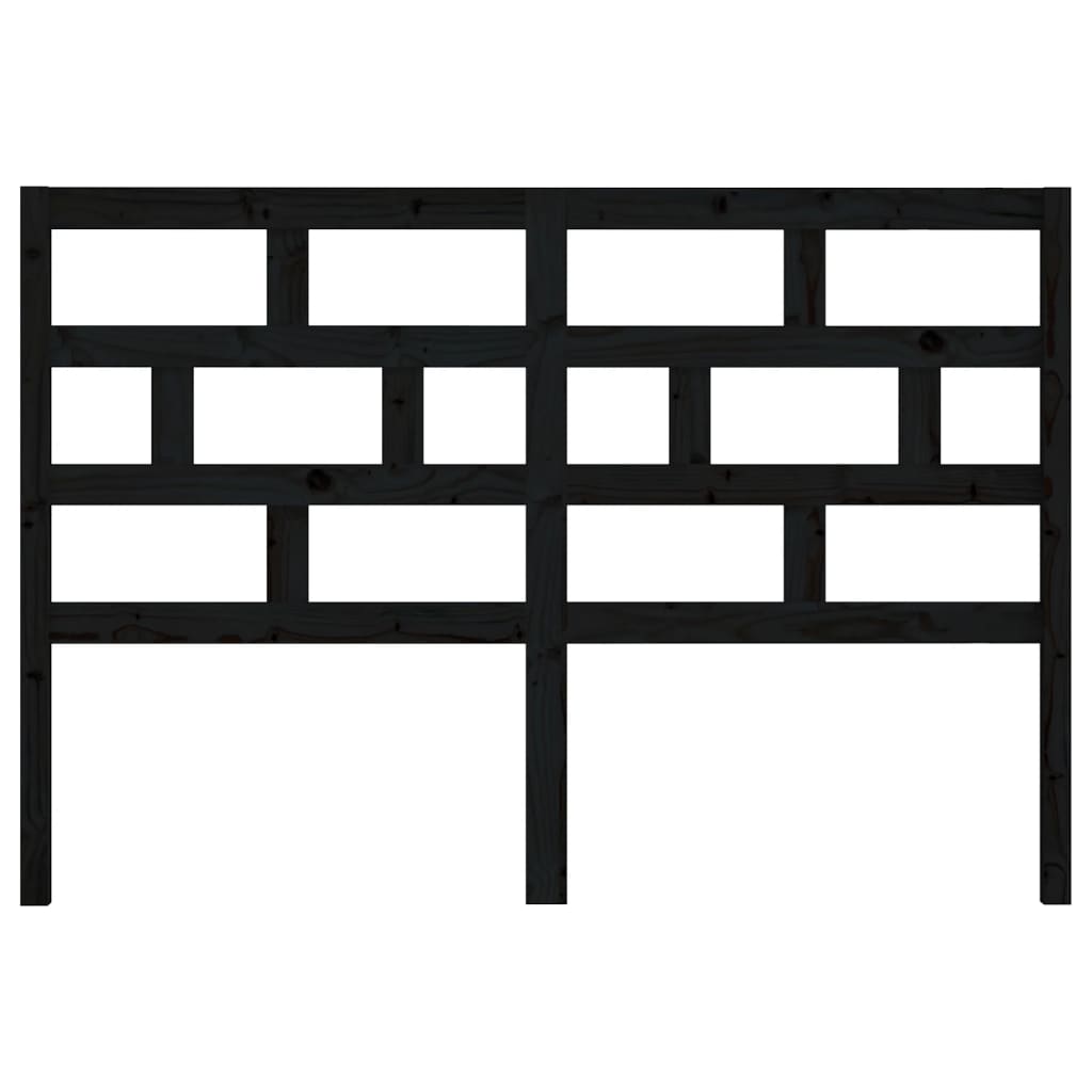 vidaXL Tăblie de pat, negru, 141x4x100 cm, lemn masiv de pin vidaXL Tăblie de pat, negru, 141x4x100 cm, lemn masiv de pin