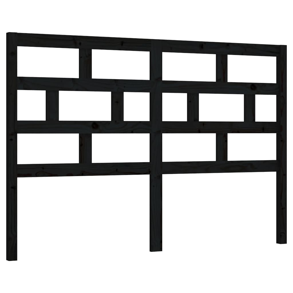 vidaXL Tăblie de pat, negru, 146x4x100 cm, lemn masiv de pin vidaXL Tăblie de pat, negru, 146x4x100 cm, lemn masiv de pin