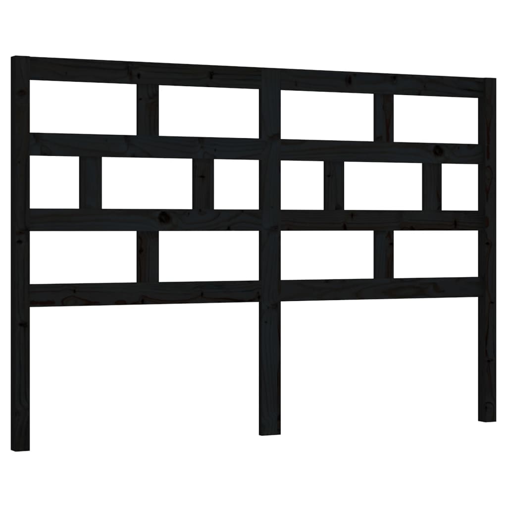 vidaXL Tăblie de pat, negru, 166x4x100 cm, lemn masiv de pin