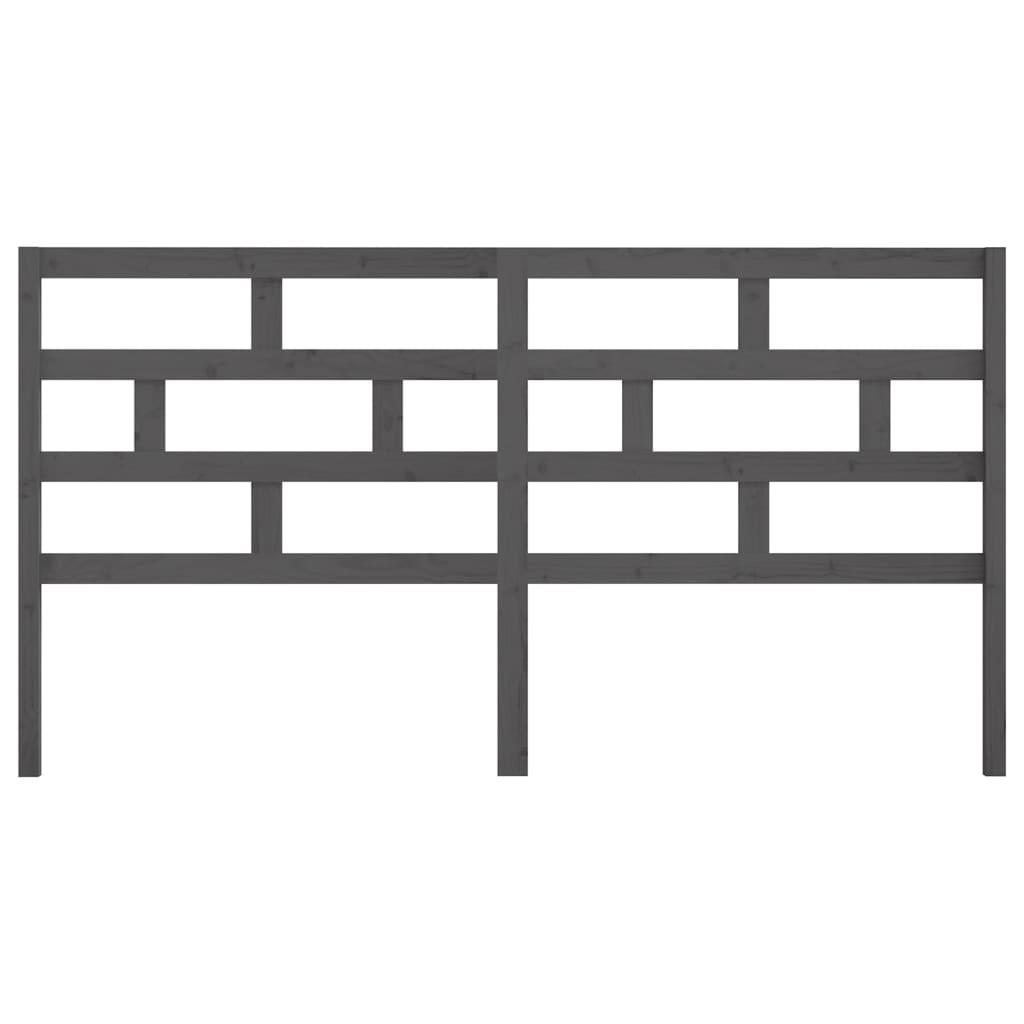 vidaXL Tăblie de pat, gri, 206x4x100 cm, lemn masiv de pin vidaXL Tăblie de pat, gri, 206x4x100 cm, lemn masiv de pin