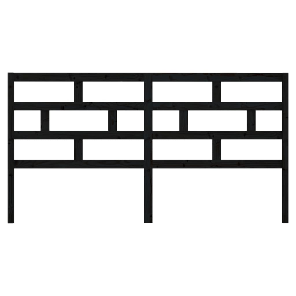 vidaXL Tăblie de pat, negru, 206x4x100 cm, lemn masiv de pin