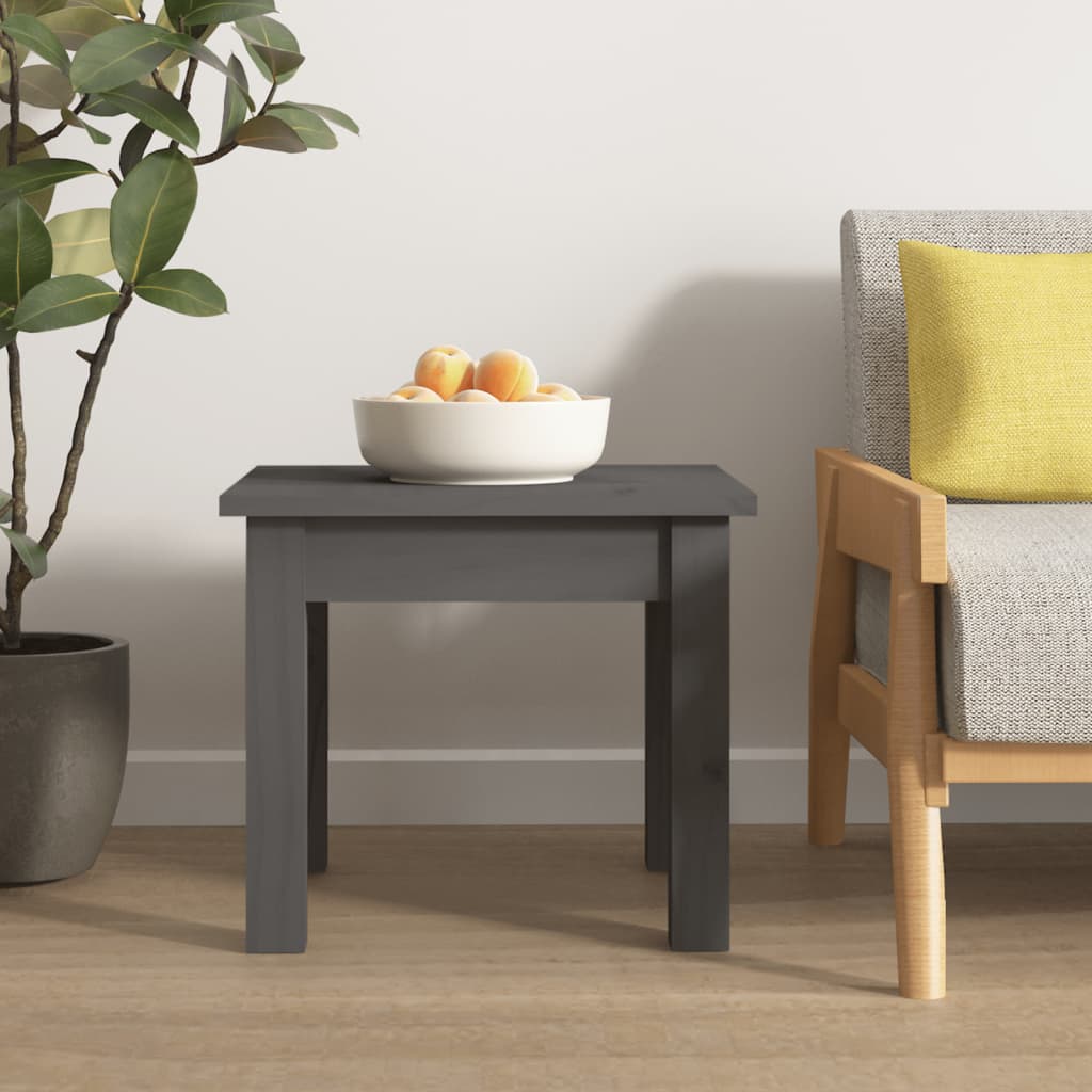 vidaXL Măsuță de cafea, gri, 35x35x30 cm, lemn masiv de pin vidaXL Măsuță de cafea, gri, 35x35x30 cm, lemn masiv de pin