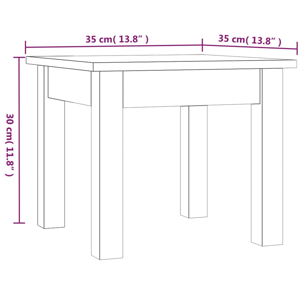 vidaXL Măsuță de cafea, gri, 35x35x30 cm, lemn masiv de pin vidaXL Măsuță de cafea, gri, 35x35x30 cm, lemn masiv de pin