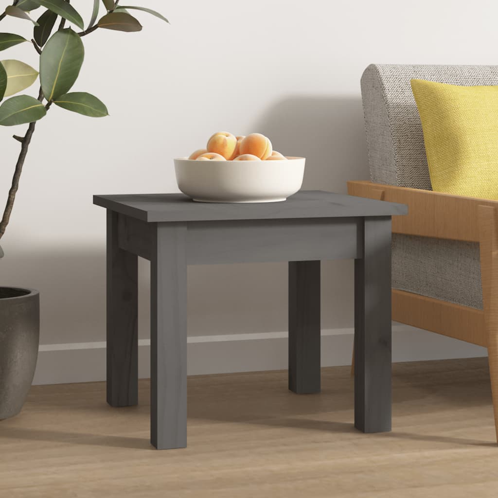 vidaXL Măsuță de cafea, gri, 35x35x30 cm, lemn masiv de pin vidaXL Măsuță de cafea, gri, 35x35x30 cm, lemn masiv de pin