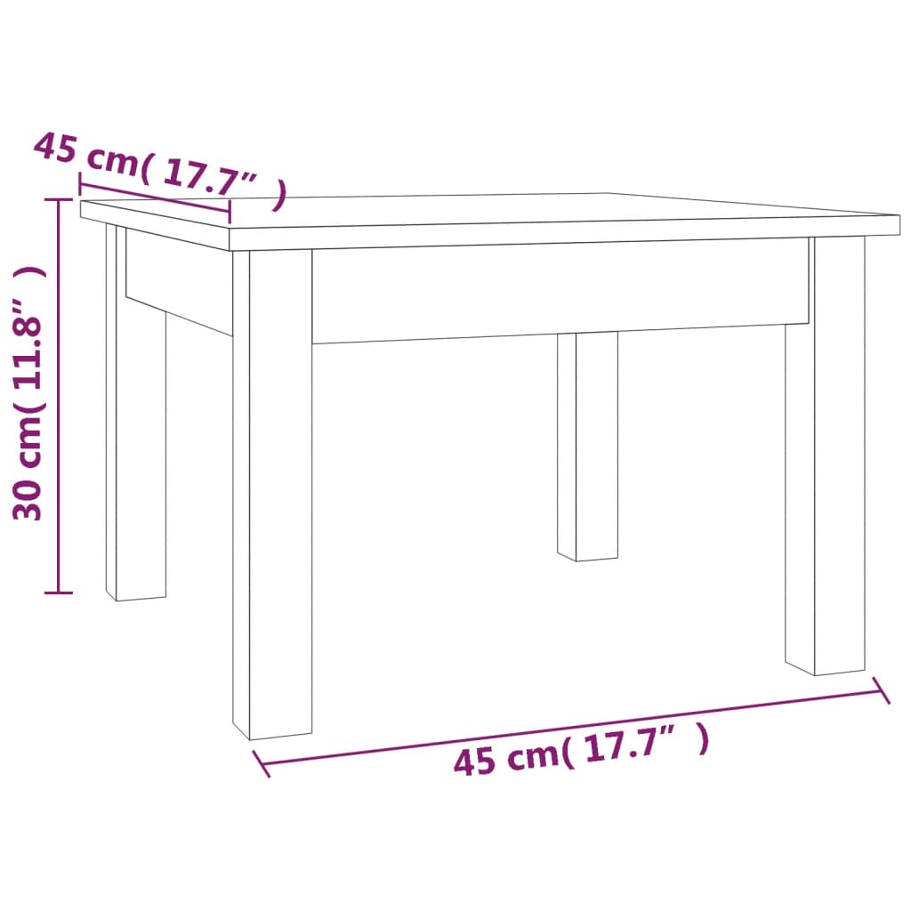 vidaXL Măsuță de cafea, gri, 45x45x30 cm, lemn masiv de pin vidaXL Măsuță de cafea, gri, 45x45x30 cm, lemn masiv de pin